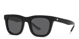 Shop GIORGIO ARMANI Rectangle Sunglasses in Black online.