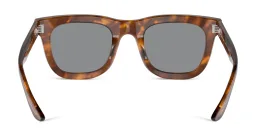Shop GIORGIO ARMANI Diamond-Shaped Rivets Rectangle Sunglasses in Red Havana online.