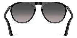 Shop PERSOL Unisex Aviator Sunglasses in Black online.