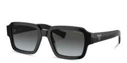 Shop PRADA Heritage Square Sunglasses in Black online.