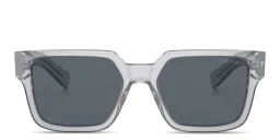 Shop PRADA Pillow Sunglasses in Transparent Grey online.