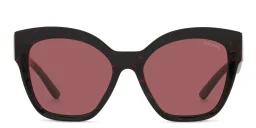 Shop PRADA Logo Square Sunglasses in Black online.