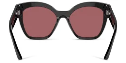 Shop PRADA Logo Square Sunglasses in Black online.