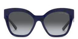 Shop PRADA Logo Square Sunglasses in Blue online.
