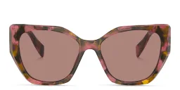 Shop PRADA Pillow Sunglasses in Pink Havana online.