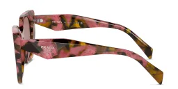 Shop PRADA Logo Pillow Sunglasses in Pink Havana online.