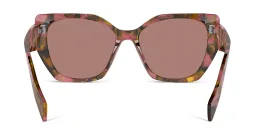 Shop PRADA Logo Pillow Sunglasses in Pink Havana online.