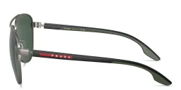 Shop Prada Linea Rossa Aviator Sunglasses in Silver online.