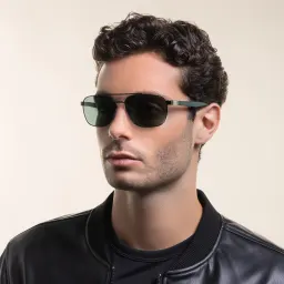 Shop Ray-Ban Rectangle Sunglasses in Black online.