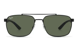 Shop Ray-Ban Rectangle Sunglasses in Black online.