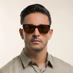 Shop Ray-Ban Mega Wayfarer Unisex Square Sunglasses in Striped Havana online.