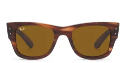 Shop Ray-Ban Mega Wayfarer Unisex Square Sunglasses in Striped Havana online.