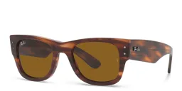 Shop Ray-Ban Mega Wayfarer Unisex Square Sunglasses in Striped Havana online.