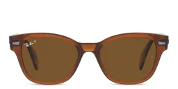 Shop Ray-Ban Unisex Square Sunglasses in Transparent Brown online.