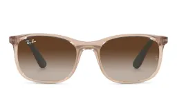 Shop Ray-Ban Junior Kids Square Sunglasses in Brown online.