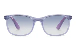 Shop Ray-Ban Junior Kids Square Sunglasses in Transparent Violet online.