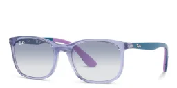 Shop Ray-Ban Junior Kids Square Sunglasses in Transparent Violet online.
