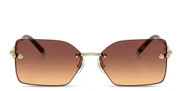 Shop TIFFANY Tiffany HardWear Rimless Rectangle Sunglasses in Gold online.