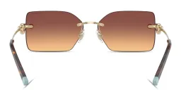 Shop TIFFANY Tiffany HardWear Rimless Rectangle Sunglasses in Gold online.