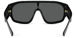 Shop VERSACE Logo Aviator Sunglasses in Black online.