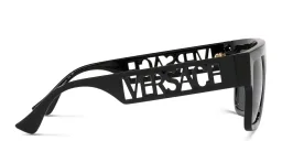 Shop VERSACE 90s Vintage Logo Sunglasses in Black online.