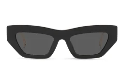 Shop VERSACE Irregular Sunglasses in Black online.