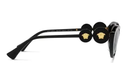 Shop VERSACE Double Medusa Cat-Eye Sunglasses in Black online.