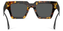 Shop VERSACE 90s Vintage Logo Square Sunglasses in Havana online.