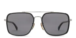 Shop DAVID BECKHAM Rectangle Sunglasses in Black Ruthenium online.