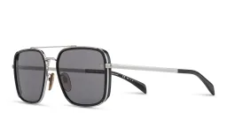 Shop DAVID BECKHAM Rectangle Sunglasses in Black Ruthenium online.