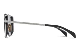 Shop DAVID BECKHAM Rectangle Sunglasses in Black Ruthenium online.