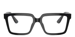 Shop GIORGIO ARMANI Wide Square Eyeglasses in Black online.