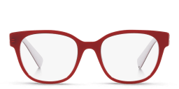 Shop MIU MIU Square Eyeglasses in Red online.