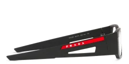 Shop Prada Linea Rossa Wide Rectangle Eyeglasses in Matte Black online.