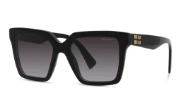 Shop MIU MIU Oversized Square Sunglasses in Black online.