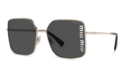 Shop MIU MIU Oversized Square Sunglasses in Pale Gold online.