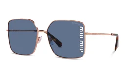 Shop MIU MIU Oversized Square Sunglasses in Rose Gold online.