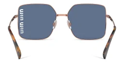 Shop MIU MIU Oversized Square Sunglasses in Rose Gold online.