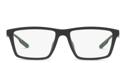 Shop Emporio Armani Wide Rectangle Eyeglasses in Matte Black online.