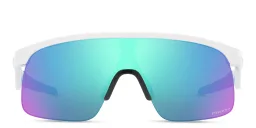 Shop Oakley Resistor Kids Half-Rim Mask Sunglasses in Polished White online.