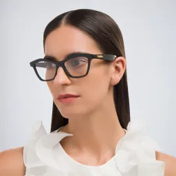 Shop BOTTEGA VENETA Cat-Eye Eyeglasses in Black online.
