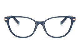 Shop TIFFANY T Motif Cat-Eye Eyeglasses in Opal Blue online.