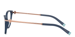 Shop TIFFANY T Motif Cat-Eye Eyeglasses in Opal Blue online.