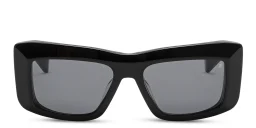Shop BALMAIN Unisex Rectangle Sunglasses in Black online.