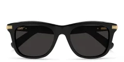 Shop Cartier Première de Cartier Rectangle Sunglasses in Black online.