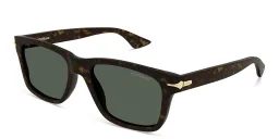 Shop MONTBLANC Rectangle Sunglasses in Havana online.