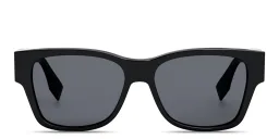 Shop FENDI Crystal O'Lock Irregular Sunglasses in Black online.