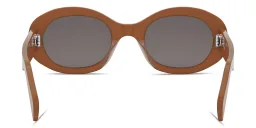 Shop CELINE Triomphe Oval Sunglasses in Brown online.