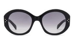 Shop CELINE CELINE 3 Dots Round Sunglasses in Black online.