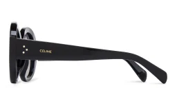 Shop CELINE CELINE 3 Dots Round Sunglasses in Black online.